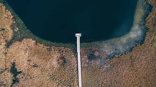 holly aerial photography of dock at lake united states